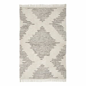 Béžovo-černý ručně tkaný bavlněný koberec Westwing Collection Fini, 120 x 180 cm