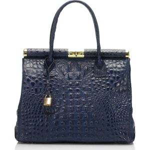 Modrá kožená kabelka Lisa Minardi Lantha