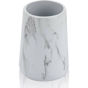 Bílý keramický kelímek na zubní kartáčky Marble - Tomasucci