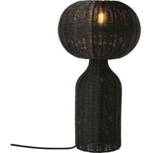 Černá stolní lampa s ratanovým stínidlem (výška 43 cm) Werna – Villa Collection