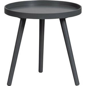 Tmavě šedý odkládací stolek WOOOD Sasha, ø 41 cm