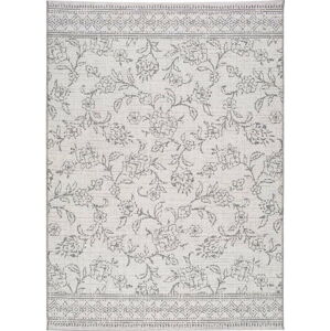 Šedý venkovní koberec Universal Weave Floral, 155 x 230 cm