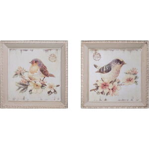 Set 2 ks obrázků Antic Line Oiseaux, 27 x 27 cm