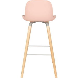 Sada 2 růžových barových židlí Zuiver Albert Kuip Old Pink, výška sedu 75 cm