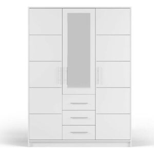 Bílá šatní skříň se zrcadlem 147x200 cm Derry - Cosmopolitan Design