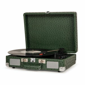 Tmavě zelený gramofon Crosley Plus Ostrich