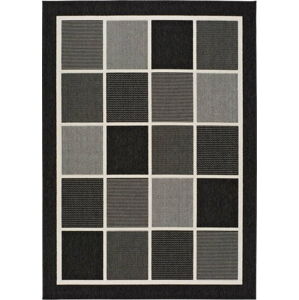 Černošedý venkovní koberec Universal Nicol Squares, 80 x 150 cm