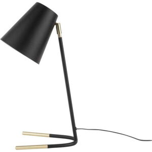 Černá stolní lampa s detaily ve zlaté barvě Leitmotiv Noble