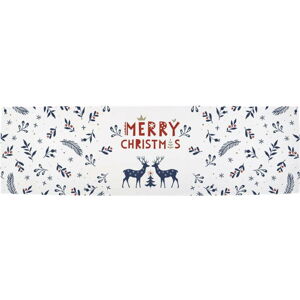 Vánoční bavlněný běhoun na stůl 140x40 cm Merry Blue Christmas - Butter Kings