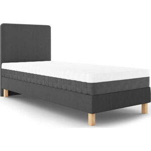 Tmavě šedá jednolůžková postel Mazzini Beds Lotus, 90 x 200 cm