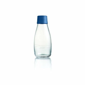 Tmavěmodrá skleněná lahev ReTap, 300 ml