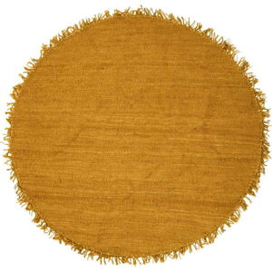 Žlutý jutový koberec Bloomingville Sun, ⌀ 150 cm
