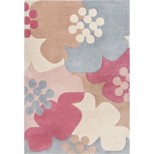 Šedo-růžový koberec Flair Rugs Retro Floral, 120 x 170 cm
