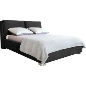 Černá dvoulůžková postel Mazzini Beds Vicky, 160 x 200 cm