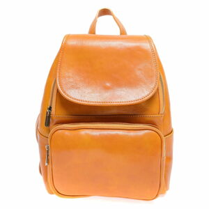 Oranžový kožený batoh Roberta M