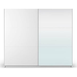 Bílá šatní skříň se zrcadlem a s posuvnými dveřmi 250x215 cm Lisburn - Cosmopolitan Design
