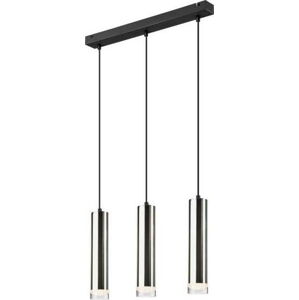 Závěsné stropní svítidlo pro 3 žárovky v černo-stříbrné barvě LAMKUR Diego