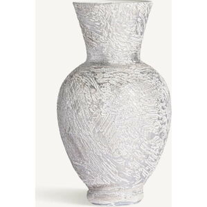 Bílá skleněná váza Instinct – Burkina