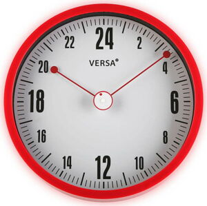 Červené kulaté nástěnné hodiny Versa Grand, ø 30 cm