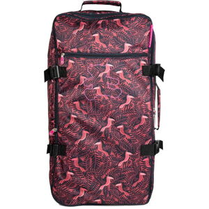 Červená cestovní taška na kolečkách Lulucastagnette Jungle, 91 l