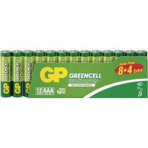 Zinkové baterie AAA 12 ks GREENCELL – EMOS