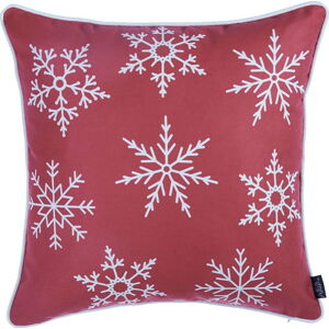 Červený povlak na polštář s vánočním motivem Mike & Co. NEW YORK Honey Snow, 45 x 45 cm