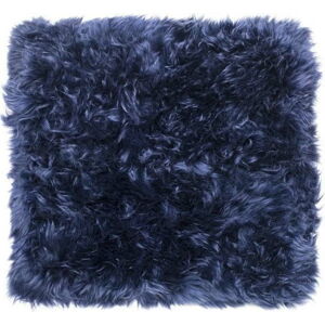 Tmavě modrý koberec z ovčí kožešiny Royal Dream Zealand Square, 70 x 70 cm