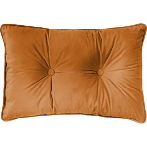 Oranžový polštář Tiseco Home Studio Velvet Button, 40 x 60 cm