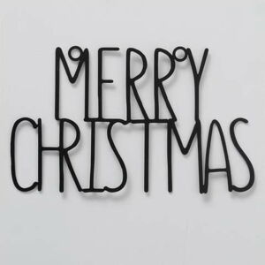 Černá nástěnná vánoční dekorace Boltze Merry Christmas