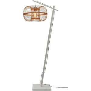 Stojací lampa s kovovým stínidlem v bílo-přírodní barvě (výška 150 cm) Hokkaido – Good&Mojo