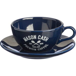 Tmavě modrý šálek s podšálkem Mason Cash Varsity Cappuccino