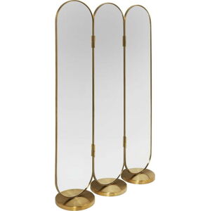 Paraván ve zlaté barvě se zrcadly Kare Design Curve, výška 166 cm