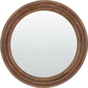 Nástěnné zrcadlo s dřevěným rámem ø 100 cm Florion – Light & Living