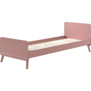 Růžová dětská postel z borovicového dřeva Vipack Billy, 90 x 200 cm