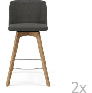 Sada 2 šedých barových židlí Tenzo Tom, výška 89 cm