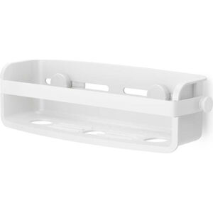 Bílá samodržící plastová koupelnová polička Flex – Umbra