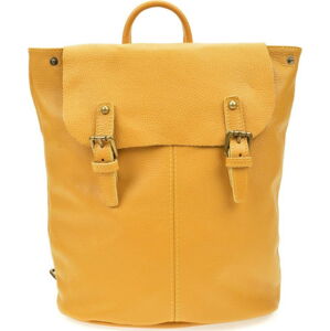 Žlutý kožený batoh Roberta M, 34.5 x 33 cm