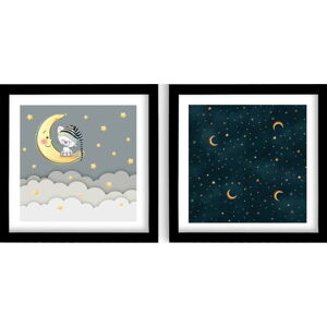 Dětské obrázky v sadě 2 ks 33x68 cm Night – Wallity