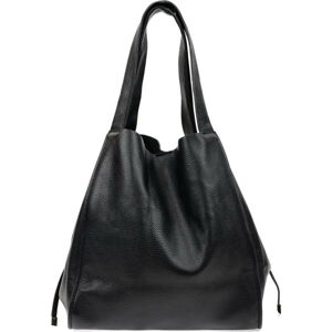 Černá kožená kabelka Isabella Rhea, 54 x 38 cm