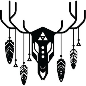 Kovová nástěnná dekorace 60x60 cm Deer Totem – Wallity