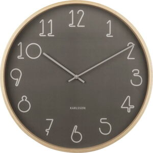 Antracitově šedé nástěnné hodiny Karlsson Sencillo, ø 40 cm
