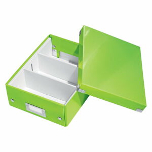 Zelený kartonový úložný box s víkem Click&Store - Leitz
