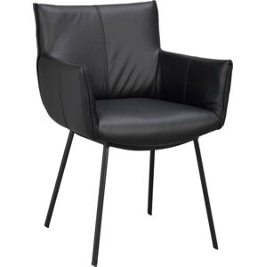 Černé kožené jídelní židle v sadě 2 ks Hinckley – Rowico