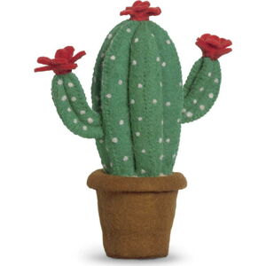 Zelená plstěná dekorace Mr. Fox Cactus Flower, výška 32 cm