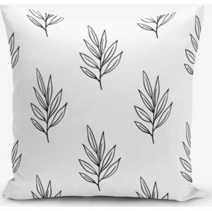 Povlak na polštář s příměsí bavlny Minimalist Cushion Covers White Leaf, 45 x 45 cm