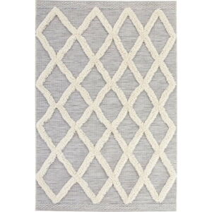 Šedý koberec Mint Rugs Handira Grid, 150 x 77 cm