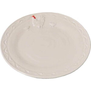 Bílý keramický talíř Antic Line Hen, ⌀ 21 cm
