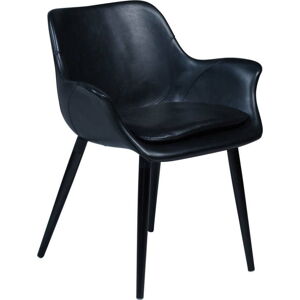 Černá jídelní židle z eko kůže s područkami DAN–FORM Denmark Combino