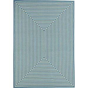 Modrý venkovní koberec Floorita Braid, 200 x 285 cm