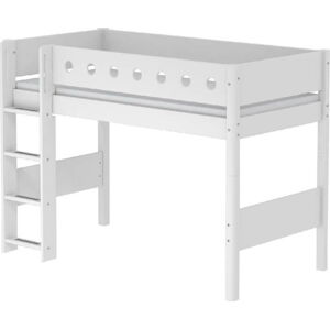 Bílá vyšší dětská postel s žebříkem Flexa White Single, 90 x 200 cm